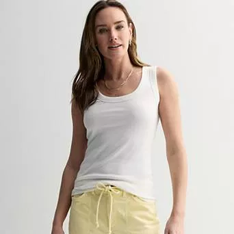 Women's Sonoma Goods For Life® Ribbed Scoop Neck Tank Top