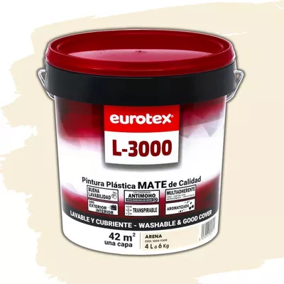 PINTURA PLASTICA ARENA MATE 4L L3000