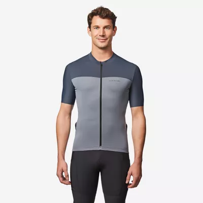 Radtrikot Rennrad kurzarm Sommer Slimfit Endurance 2 Herren Grau