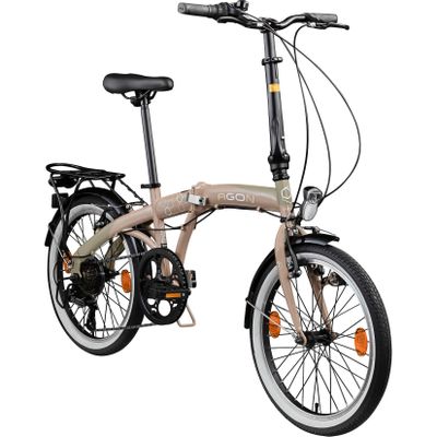 Agon Parklane Klapprad 150 - 185 cm Klappfahrrad mit 6 Gängen Fahrrad Faltrad mit Beleuchtung StVZO und Fahrradständer