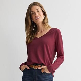 Women's Sonoma Goods For Life® Everyday Long Sleeve V-Neck Tee