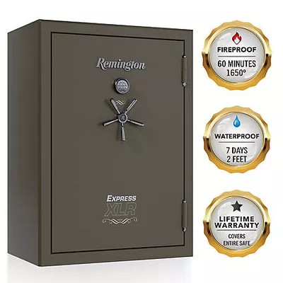 Remington 60 Gun 25.28 cu. ft. Electronic/Key Lock Express XLR Fireproof and Waterproof Gun Safe, Graphite Satin Metallic Finish