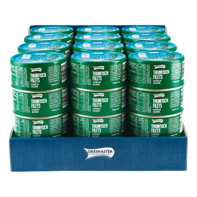 Dreimaster Thunfischfilets in Olivenöl 185 g, 48er Pack