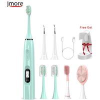 Multipurpose Ultrasound Electric Toothbrush Cleaning Whitening Scaler Facial Cleansing IPX7 Rechargeable LCD Electric Toothbrush