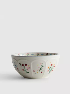 Cuenco de cerámica con flores