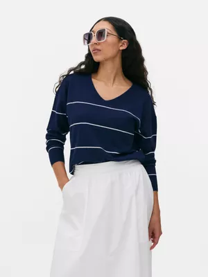 Jersey suave con cuello de pico