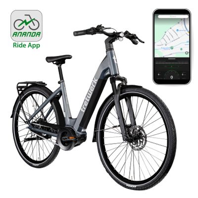 Tretwerk Amber Nexus E Bike Damen 28 Zoll Elektrofahrrad 155 - 185 cm Hollandrad Tiefeinsteiger anthrazit 48 cm