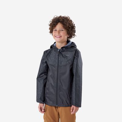 Wanderjacke MH500 Kinder Gr. 122–170 wasserdicht grau/schwarz