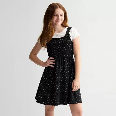 Girls 7-16 Limited Too Smocked Top, Slip Dress, & Necklace Set