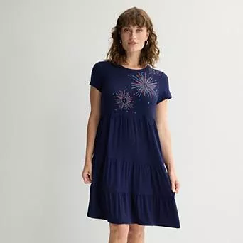 Women's Apt. 9® Short Sleeve Tiered Dress