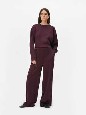 Pantalones anchos acanalados de The Edit