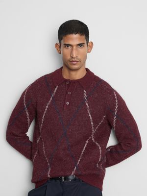 Jersey estilo polo a rombos Argyle de The Edit