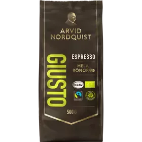 Arvid Nordquist Espresso 500g Giusto pavut Luomu, Fairtrade