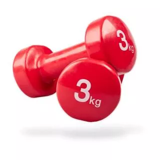 MATCHU SPORTS Set di Manubri - Pesi - Vinile - Per 2 pezzi Manubrio - Da 0,5 a 5 kg - Rosso