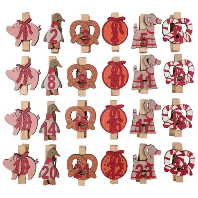 Klemmer m/tal, 24 stk.