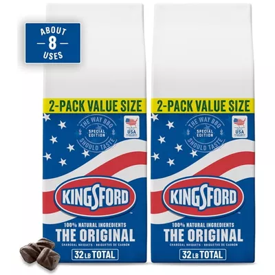 Kingsford Original Charcoal Briquettes for Grilling, Flag Limited Edition, 16 lbs Bag (2 Pack)