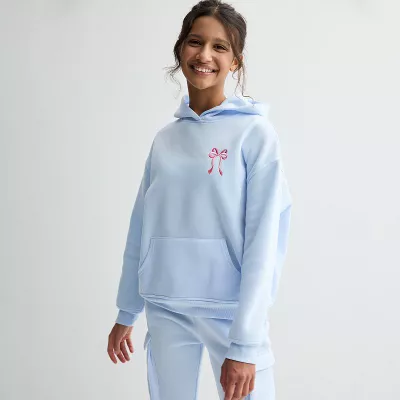 Girls 7-16 Harper & Ivy Bow Graphic Hoodie