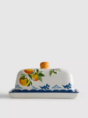 Mantequillera con flores mediterráneas