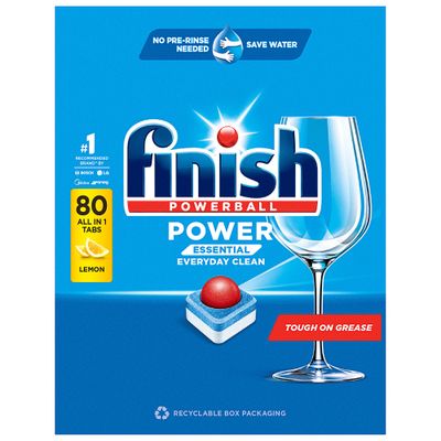 Finish Dishwashing Tablet Power Essential Lemon 80pk