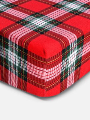 Sábana bajera para cama individual de tartán