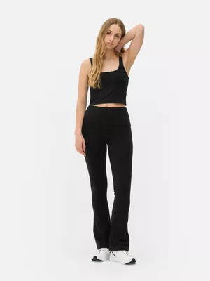 Leggings de yoga con cinturilla vuelta