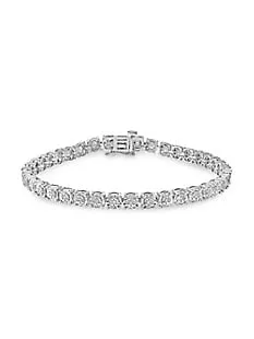 Sterling Silver & 0.22 CT. T.W. Diamond Tennis Bracelet