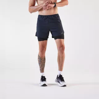 KIPRUN Pantaloncini 2 in 1 running uomo RUN 500 COMFORT neri