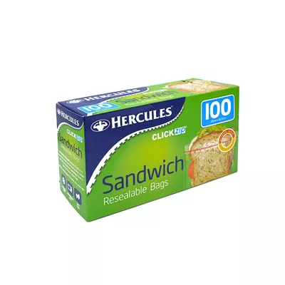 Hercules Sandwich Bags Resealable 100pk