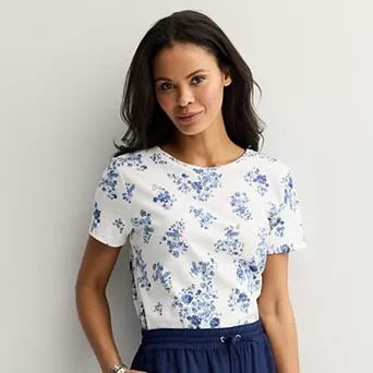 Petite Croft & Barrow® Essential Crewneck Tee