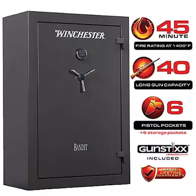 Winchester Safes 40 Long Gun/6 Handgun 30.5 cu. ft. Electronic Gun Safe, 45 Minute Fire Rating, UL Listed