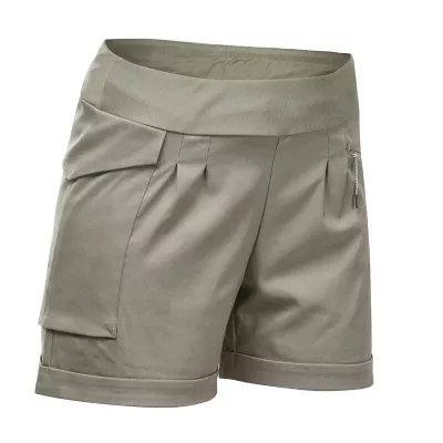 QUECHUA Wandershorts Naturwandern NH500 Regular Damen khaki