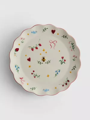 Plato auxiliar con diseño floral