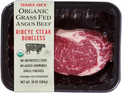 Organic Grass Fed Ribeye Steak Boneless