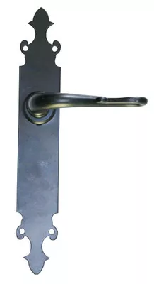 JUEGO DE MANILLAS PLACA CIEGA FORJA NEGRA R 202