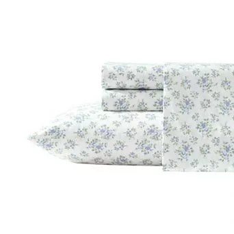 Laura Ashley Cotton Percale Sheet Set with Pillowcases