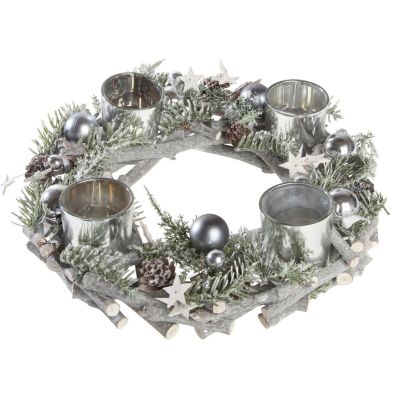 Adventskrans til fyrfadslys, Ø30 cm