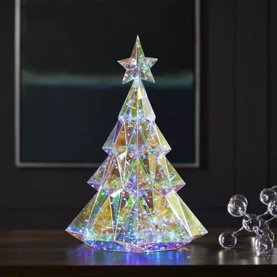 Seasonal LLC Christmas LED Lights - Prismatic Iridescent Diamond Christmas Tree 19"