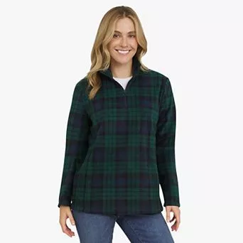 Women's Lands' End Powder Fleece Quarter Zip Pullover
