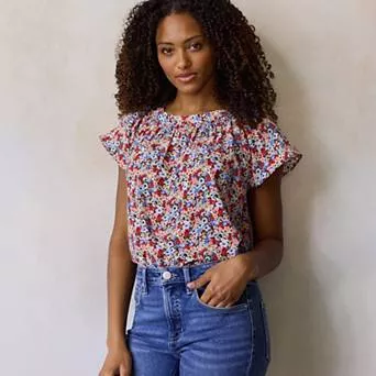 Women's LC Lauren Conrad Shirred Neck Shell Top
