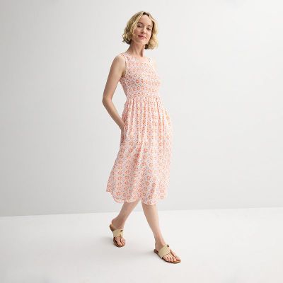 Women's Croft & Barrow® Smocked Midi Dress