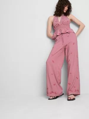 The Primark Scene | Pantalones bordados anchos