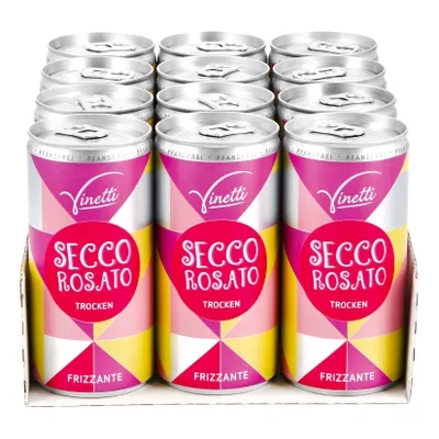 Vinetti Secco Rosato Frizzante 10,0 % vol 200 ml, 12er Pack