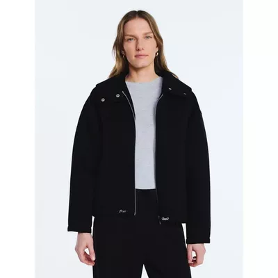 Scoop Women's and Women's Plus Neoprene Fleece Oversized Jacket with Hood, Sizes XS-4X