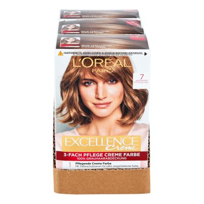 L'Oreal Excellence mittelblond Stück, 3er Pack