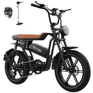 EVERCROSS Bicicletta Elettrica Montagna 20"x4.0-Doppia Sospensione-48V15.6Ah-NFC-APP-EK30
