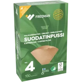 Fredman Suodatinpussi No 4 valkaisematon 100kpl