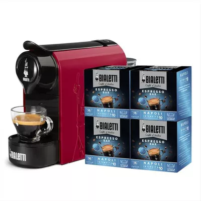 BIALETTI - Macchina da caffè espresso BUNDLE GIOIA + 64 CAPS-rosso