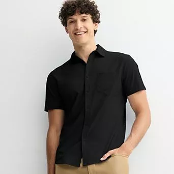 Men's FLX Tech Mesh Slim-Fit Short Sleeve Button-Down