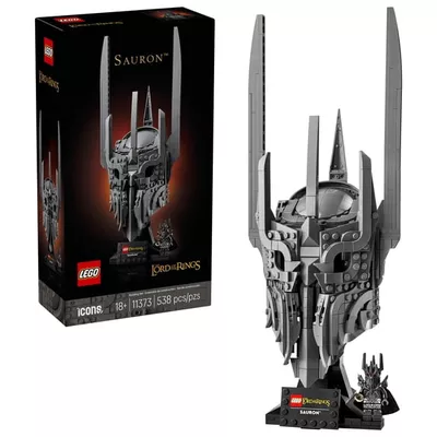 LEGO Icons The Lord of the Rings: Sauron's Helmet - Building Set for Adults, Ages 18+ - Bedroom, Home Office, Book Shelf Decor - W/ Sauron Minifigure - Gift for LOTR Fans - 11373