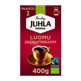 Paulig Juhla Mokka Luomu kahvi suodatinjauhatus 400g